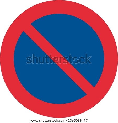 No parking or waiting, Prohibitory signs are round with yellow backgrounds and red borders except the international standard stop sign that is an octagon with red background, Road signs in Sweden