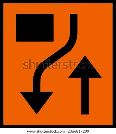 Temporary sign, oncoming traffic merges with this lane , Signs giving information, Special regulation, Road signs in Sweden