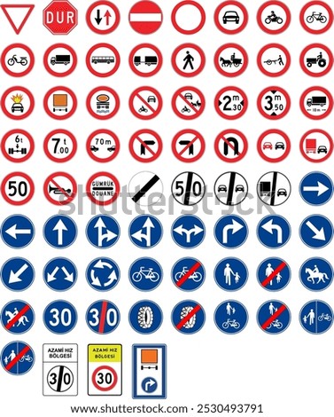 Turkey Highway Standard Traffic Signs, Regulatory Signs - Traffic and Road Signs for Sale (Turkish: Karayollari Standart Trafik Isaret Levhalari, Trafik Tanzim Isaretleri) 