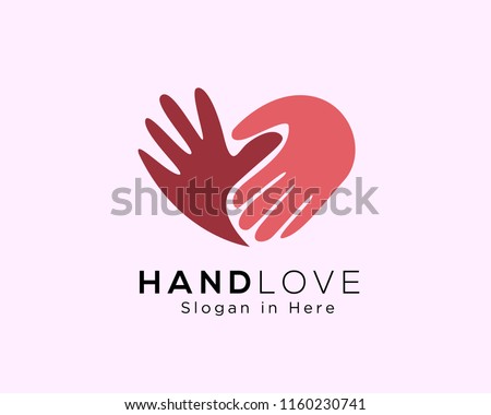 hand love logo, love care logo