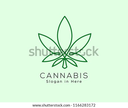 cannabis line art logo