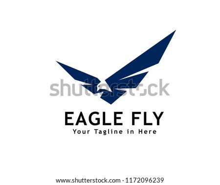 abstract Eagle fly logo, negative space head eagle fly logo