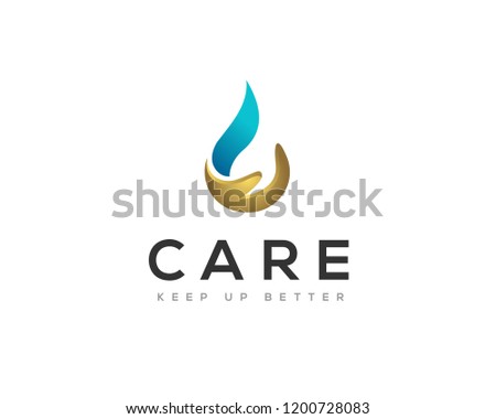 Water drop care logo design inspiration