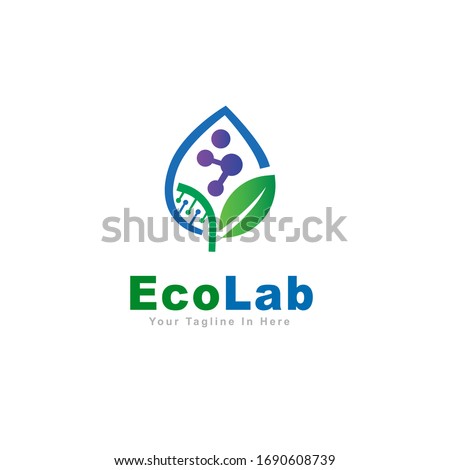 eco laboratory molecule leaf and genetics logo design inspirations