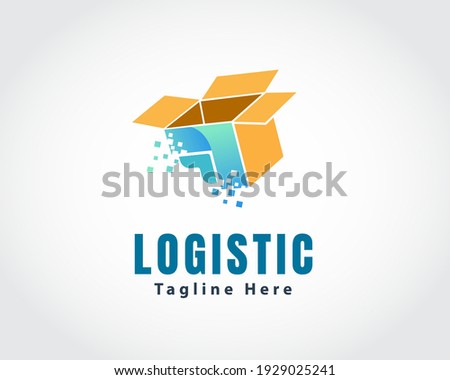 box packaging delivery service logistic logo symbol design illustration inspiration