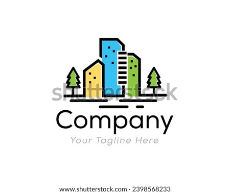 colors line art building property logo icon symbol design template illustration inspiration