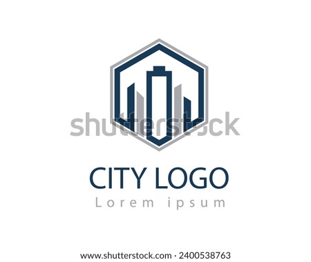 smart hexagon building abstract logo icon symbol design template illustration inspiration