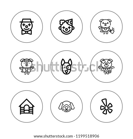 Nose icon set. collection of 9 outline nose icons with clown, dog icons. editable icons.