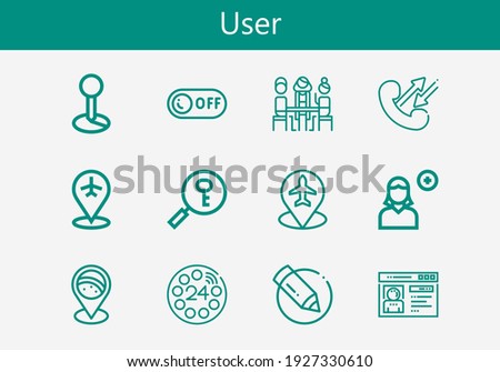 Premium set of user line icons. Simple user icon pack. Stroke vector illustration on a white background. Modern outline style icons collection of Livejournal, Add user, Dial