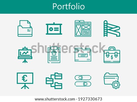 Premium set of portfolio line icons. Simple portfolio icon pack. Stroke vector illustration on a white background. Modern outline style icons collection of Slider