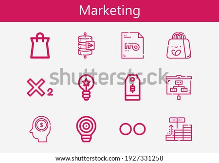 Premium set of marketing line icons. Simple marketing icon pack. Stroke vector illustration on a white background. Modern outline style icons collection of Flickr