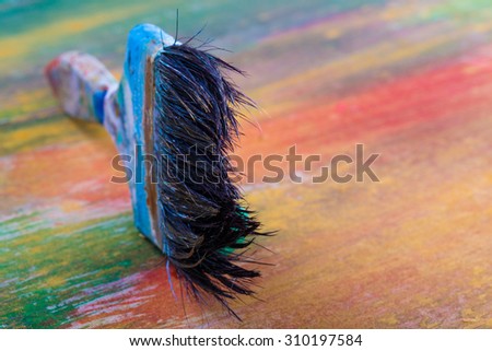 Paint brush On the area of colorful