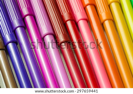 closeup to multicolored sketch pens