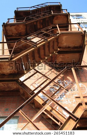 Rusty steel stairs
