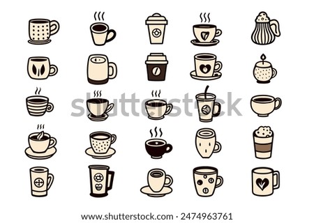 set of coffee cup vector illustration