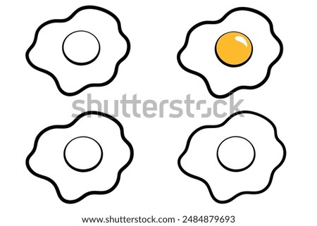 Eggs fried line art sketch minimalist breakfast artwork