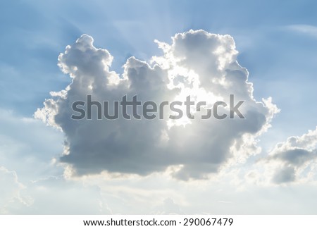 light through beautiful cumulus cloud  with sky background