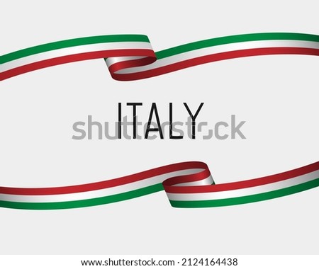 The flag of Italy wavy, poster concept, card, banner, background design