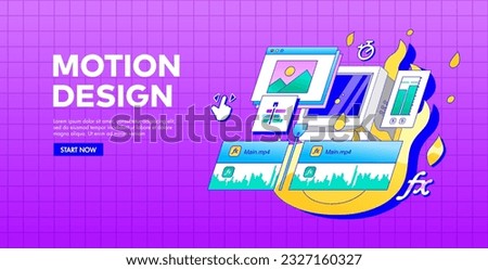 An Old slow Computer does not pull a complex Program for Video Edit. Computer Burned down on Fire. Optimize an app. Slow render. Retro style vector illustration