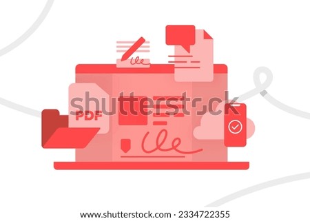 Pdf Reader Concept Vector illustration.