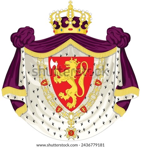 Royal coat of arms of Norway arms of dominion of king monarch and the kingdom