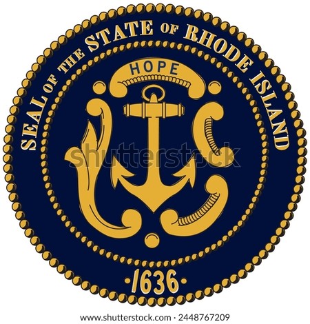 Rhode Island Great Seal - State of United States USA