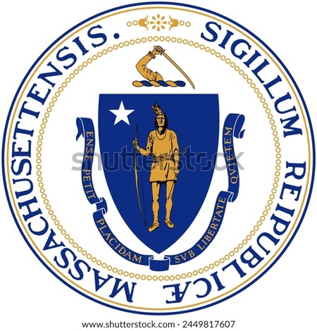Massachusetts Great Seal - State of United States USA