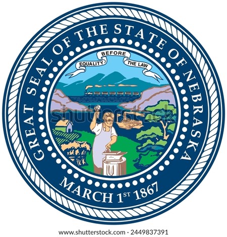 Nebraska Great Seal - State of United States USA
