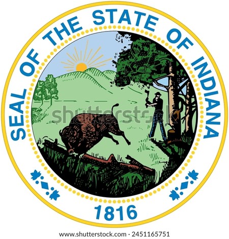 Indiana Great Seal - State of United States USA