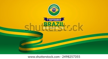 Brazil Independence Day 7 September Poster background with flag and ribbon vector illustration