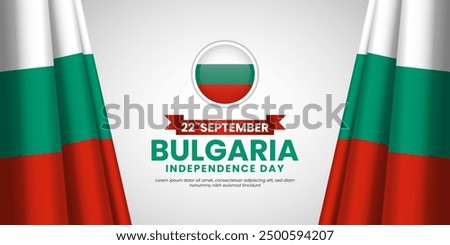 Bulgaria independence day banner design template flag and text on white background. September 22nd