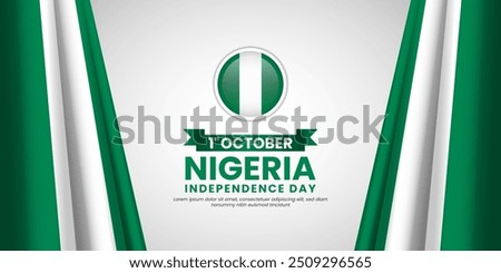 Nigeria independence day banner background design template with waving flag