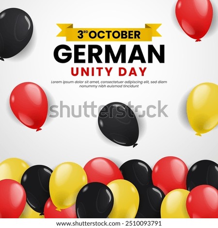 German Unity Day Background with balloons illustration