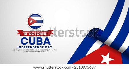 Happy Cuba Independence Day Banner background with waving cuba flag design