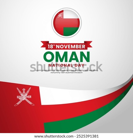 Oman national day November 18 square banner background