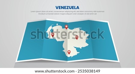 venezuela map travel with pin tag location design Illustration