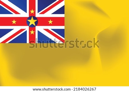National flag of Niue. Realistic pictures flag.