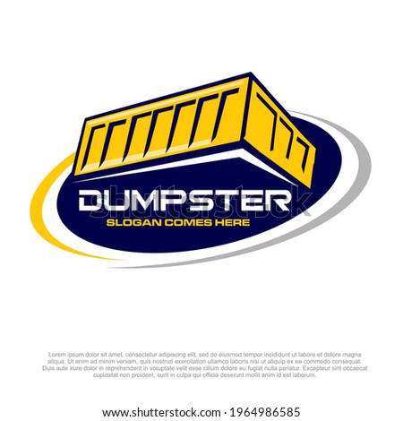 Dumpster vector logo design or removal and cleaning dumpster concept. Dumpster company logo design template. 