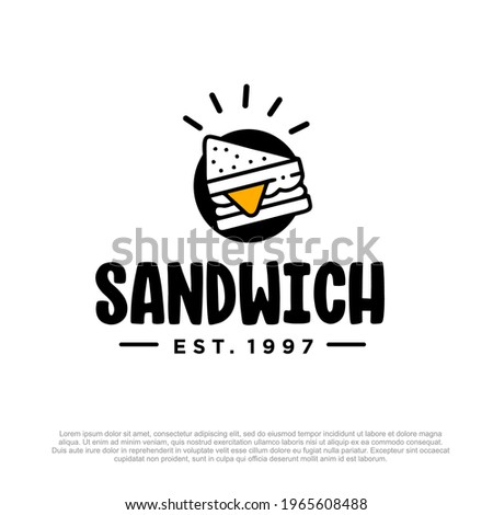 sandwich vector logo template or homemade sandwich logo illustration. Sandwich shop logo design template 