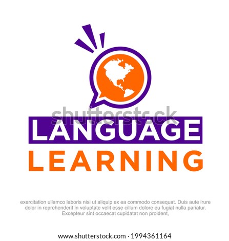 Language Learning logo design template. Language learning school logo design. Language learning vector icon. Language academy logo design template. 