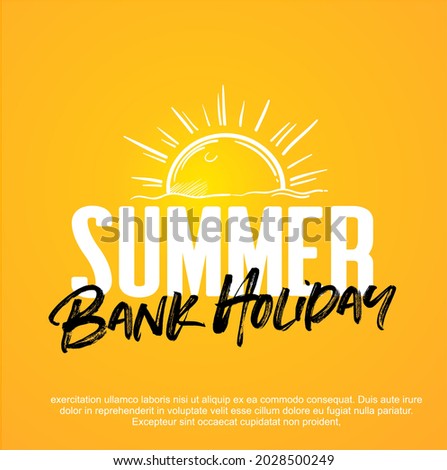 Summer Bank Holiday Vector. Summer bank holiday England poster design. Summer holidays design. Bank Holiday Poster Design template.