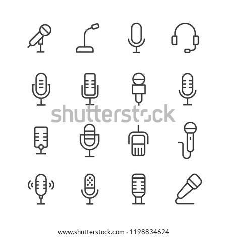 Microphone vector icon set