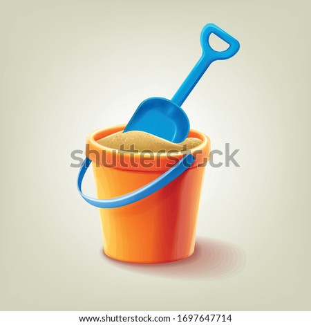 toys set bucket and scoop tool in plastic for beach