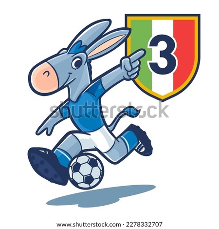 donkey mascot of naples plays soccer