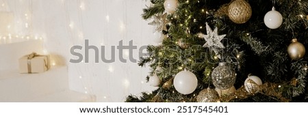 Similar – Image, Stock Photo Christmas tree with lighting in snow