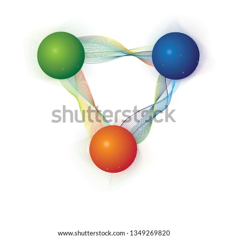 Valence quarks connected by string like gluons forming protons/neutrons (called hadrons, the H in LHC). The charges of quarks under strong nuclear force is labelled by colors red blue and green. 