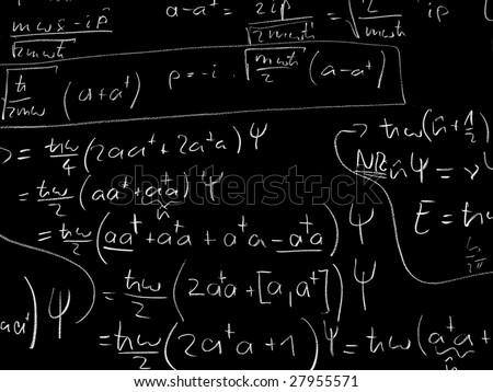 Quantum Mechanics Formulas On A Blackboard Stock Photo 27955571 ...