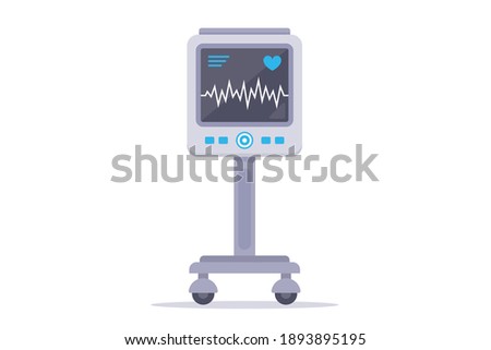 medical device for monitoring the patient's heart. flat vector illustration isolated on white background.