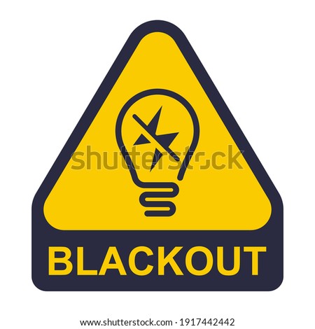 yellow blackout icon. power outage sticker. flat vector illustration Photo stock © 