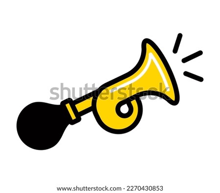 icon of a yellow metal horn that emits an unpleasant sharp sound. flat vector illustration.